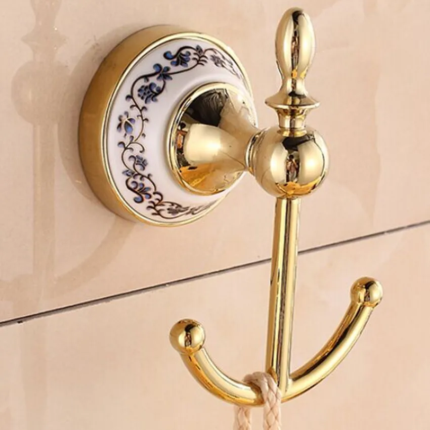 24k gold Fashion hooks bathroom towel clothes hooks kitchen hooks bag