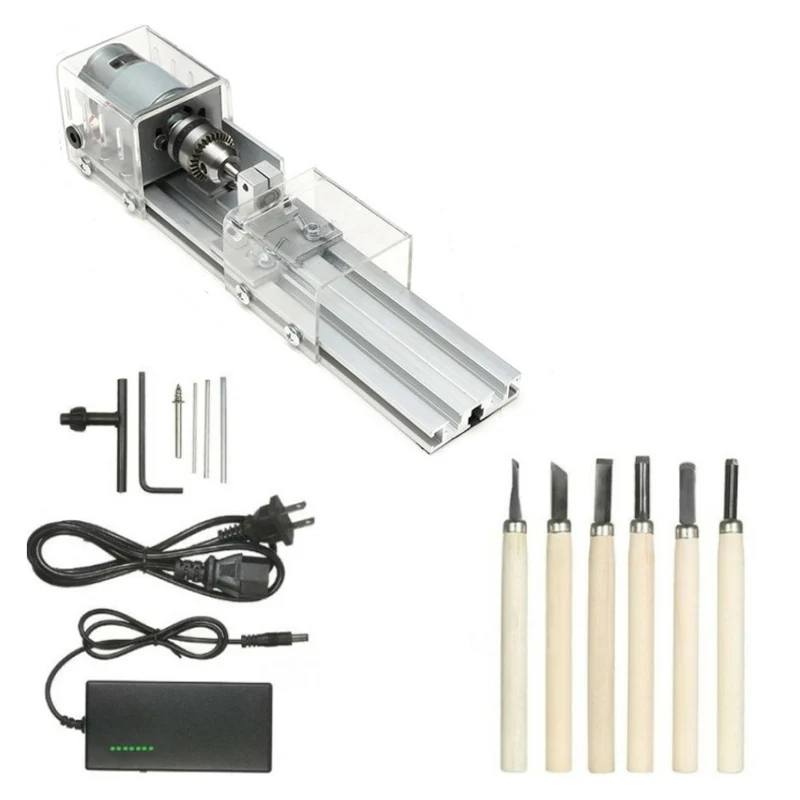 

High CNC Mini Lathe Machine Tool Torno DIY Woodworking Grinding Polishing Beads Drill Rotary Kits LG66