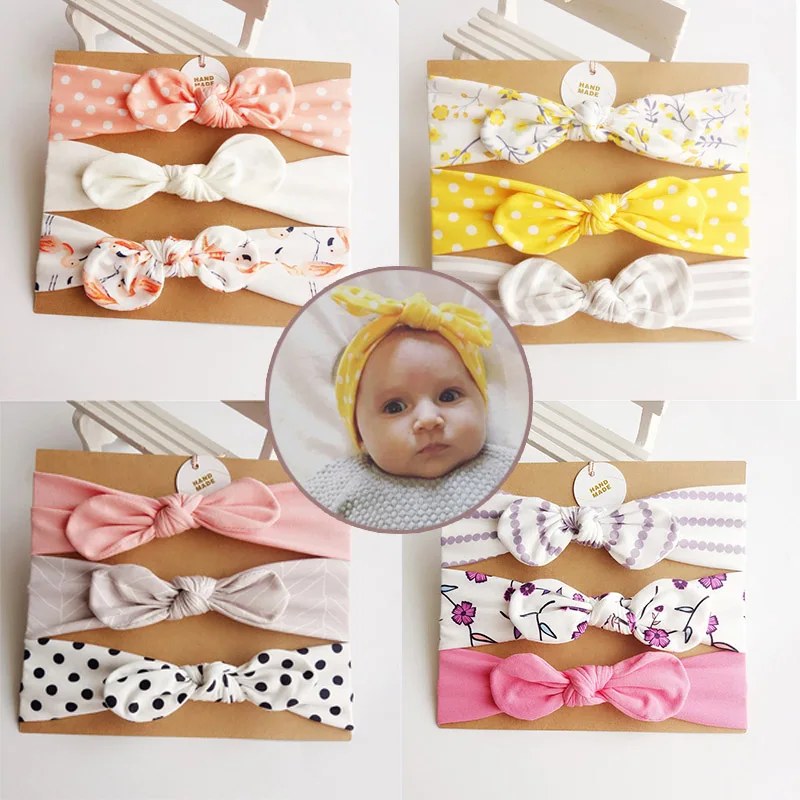 

3Pcs/Set Cute Newborn Baby Headband For Girls Baby Bows Baby Turban Hair Band Accessories Ozdoby Do Wlosow Baby Haarband