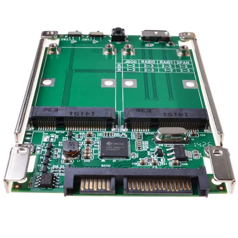 Для Mini PCI-E dual mSATA SSD SATA RAID адаптер 22 pin USB 3 мобильный жесткий диск | Компьютеры и офис