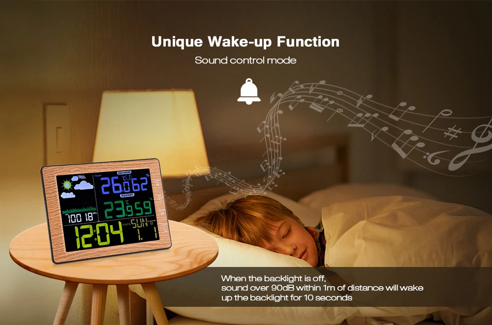 TS - 8210 Barometer Indoor Outdoor Temperature Humidity Digital Alarm Clock