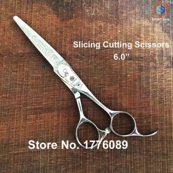 

Free shipping 6.0" Japan VG10 cool best slicing cutting barber scissors for salon shop, professional peluqueria, S1-60W