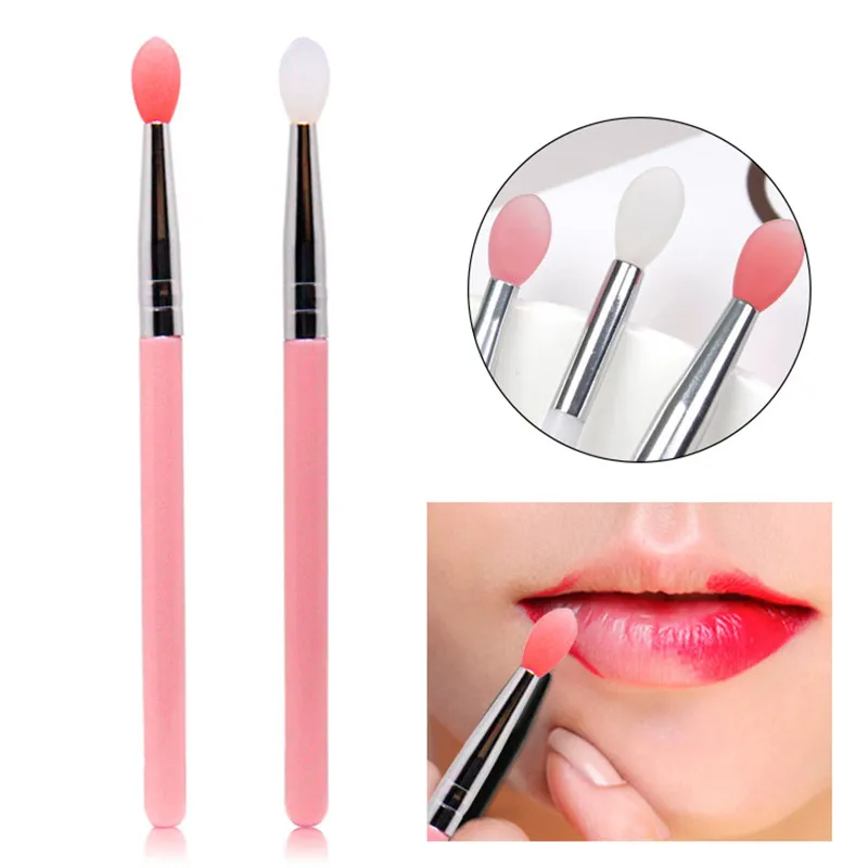 

3/7pcs/Pack Makeup Brush Soft Silicone Head Plastic Handle Eye Shadow Lip Applicator Brush Tools Cosmetic Brush Applicators