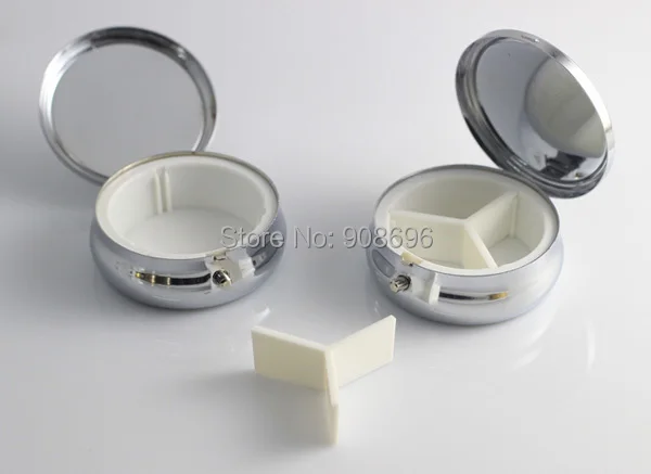 

10Pcs Bigger Metal Pill boxes circle DIY Storage Box Medicine Organizer container 60MM Bronze & Silver-Free Shipping