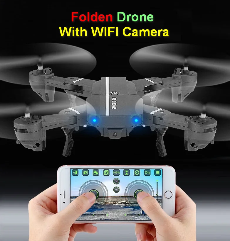 Mini Foldable Drone with HD WiFi Camera RC Quadcopter Helicopter remote control dron folded foldable quad