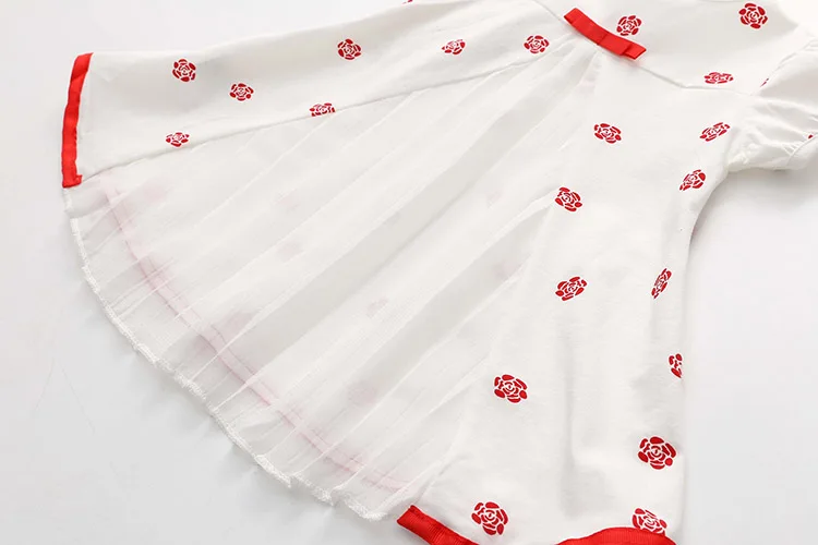 Летняя одежда новая корейская детская одежда с галстуком-бабочкой для девочек детское шифоновое платье-футболка с короткими рукавами