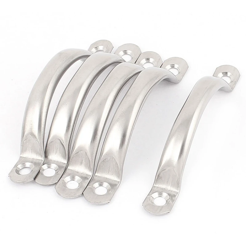 

90mm long wardrobe drawer door hardware stainless steel handle silver 5 pcs