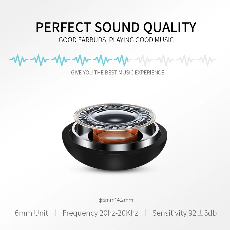 Wireless Earbuds Bluetooth 5.0 With MIC Deep Bass 3D HiFi Stereo Earphone APTX Noise Cancelling For Iphone XR XS Samsung Galaxy