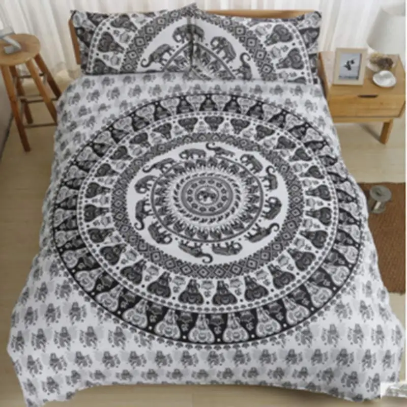 

BeddingOutlet Vanitas Bedding Bohemia Modern Bedclothes bedclothes Home Black and White Printed Quilt Cover 4Pcs Hot Sale