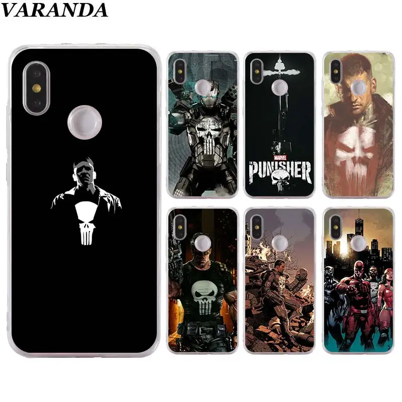 

Marvel The Punisher Silicone case for Xiaomi Redmi 7 6A 5A Note 5 6 7 Pro 4X S2 GO Mi 8 A1 A2 Lite Play TPU Soft Phone case