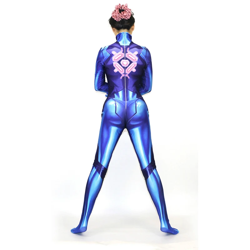 Metroid Samus Aran костюмы для косплея супергерой спандекс боди зентай костюм комбинезон