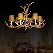 Countryside 6 Heads Chandelier for Home lighting indoor christmas lamp pendentes e lustres Antlers wooden pendant chandelier