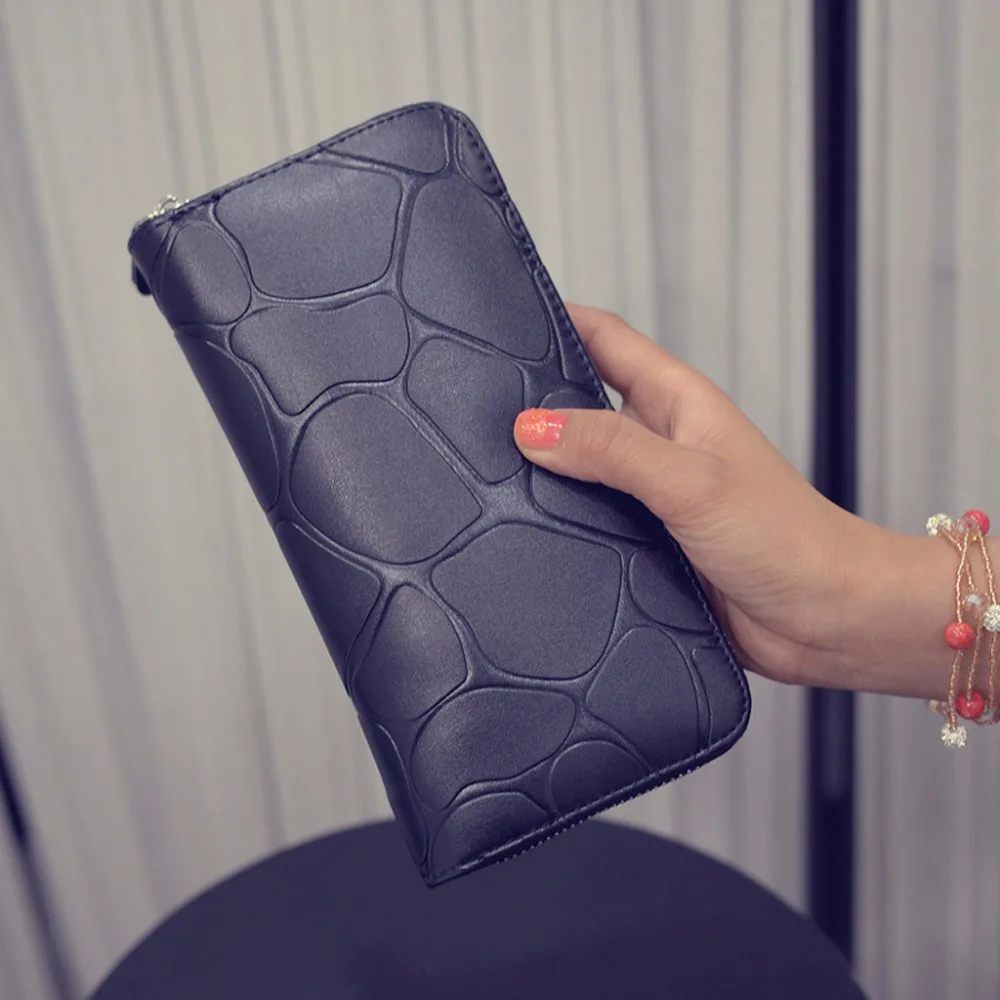 

HTNBO women's wallet New Cards Holder Serpentine Snake Skin PU leather Lady Handbags Money coin purse Clutch Zipper Wallet Bags
