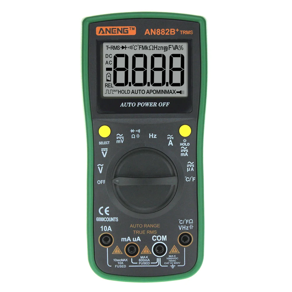 

TURE RMS Digital Multimeter Auto NCV AC DC Auto LCR Volt Meter Tester Temprature Continuity Tester green Color
