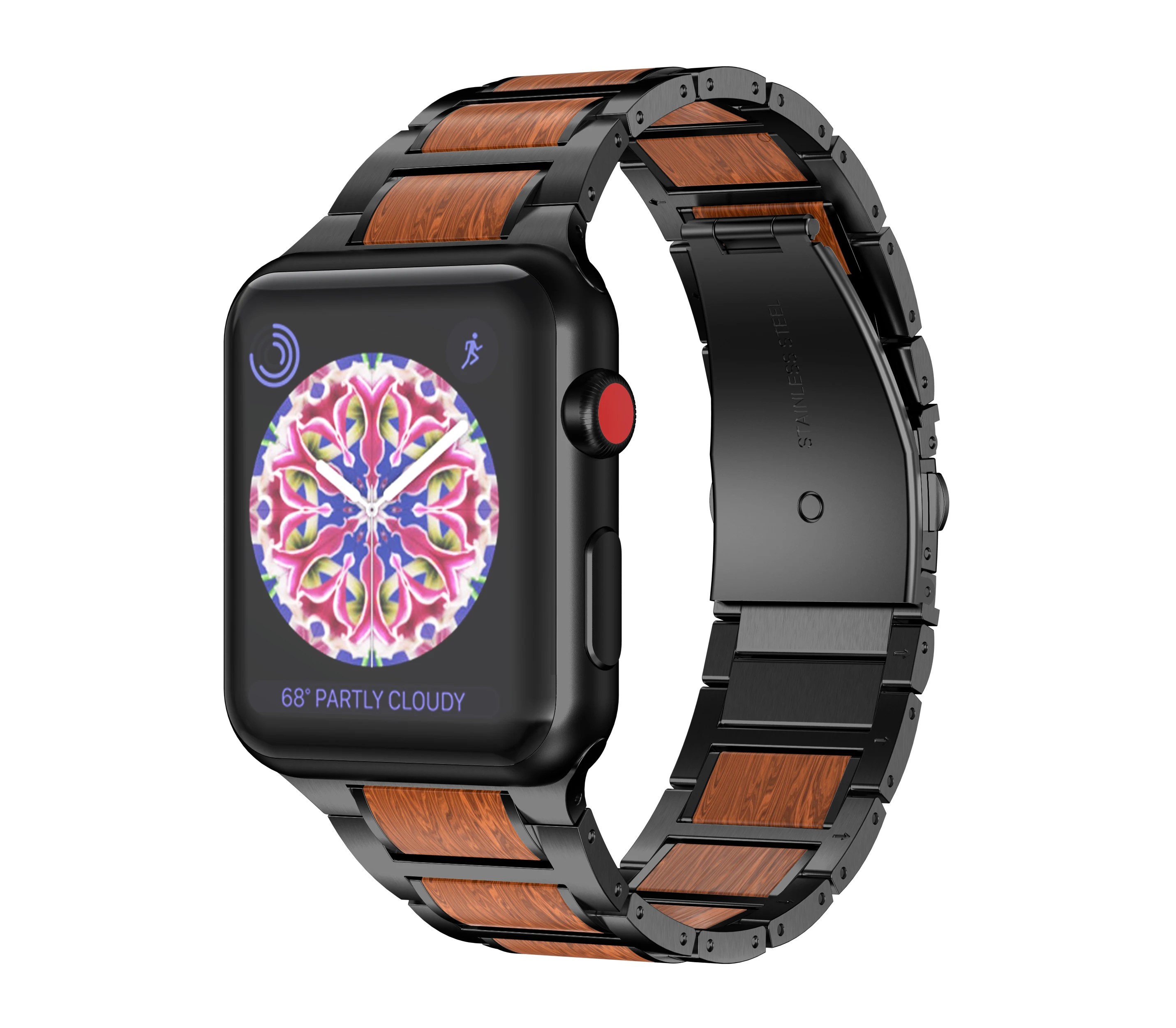ANBEST Легкий Деревянный ремешок для Apple Watch Band 4 5 40 мм 44 Металлические Браслеты - Фото №1
