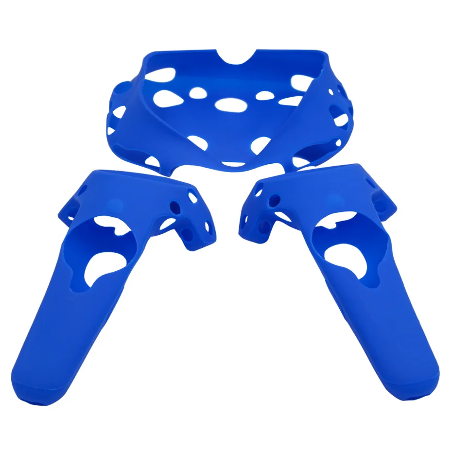 Для HTC Vive гарнитура VR силиконовый чехол VR гарнитура Противоскользящий беспроводной геймпад силиконовый чехол - Цвет: Blue Silicone Case