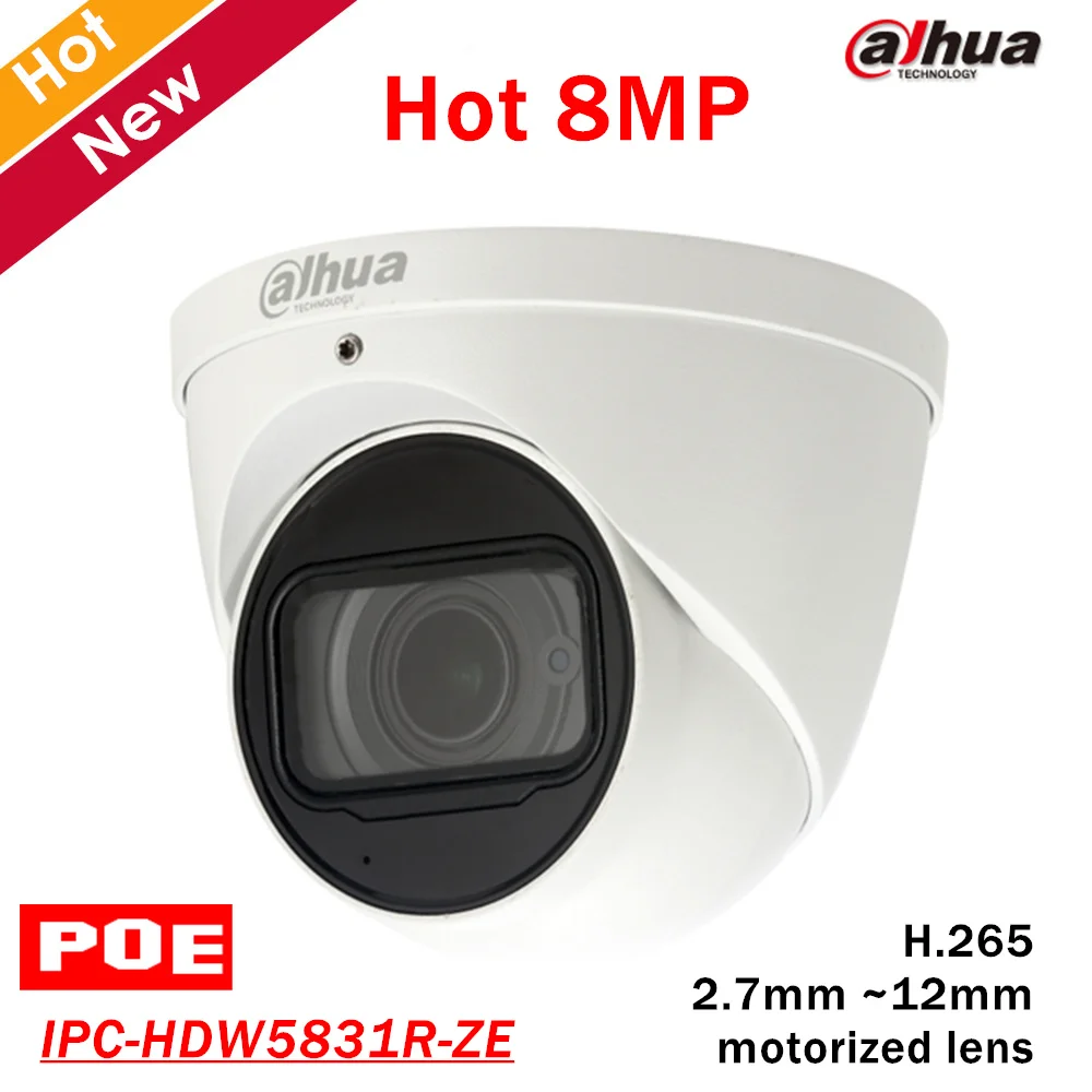 8 Мп с поддержкой PoE IP-камера Дахуа МПК-HDW5831R-зе 2,7 мм ~12 мм моторизованный объектив, Встроенный микрофон Макс. Длина ИК-светодиодов, 50м безопасности H. 265 камеры 8 Мп с поддержкой PoE IP-камера Дахуа МПК-HDW5831R-зе 2,7 мм ~12 мм моторизованный объектив, Встроенный микрофон Макс. Длина ИК-светодиодов, 50м безопасности H. 265 камеры