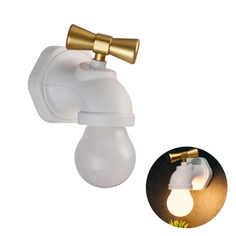Faucet Type Voice Control LED Night Lamp USB Rechargeable Tap Night