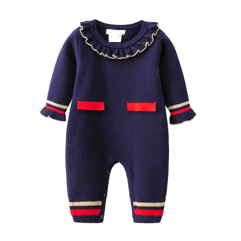 

Kids Baby Boy Cotton Knitted Romper Long Sleeve Newborn Girl Autumn Jumpsuit Outfits Winter Warm Toddler Infant Overalls Clothes