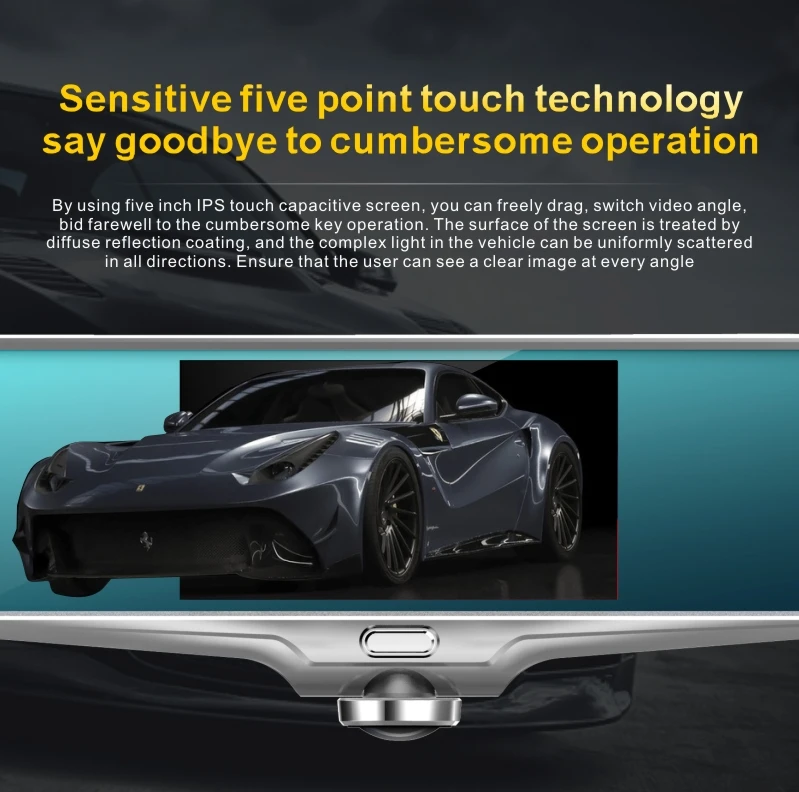 panoramic monitoring system car dvr rearview mirror camera dashcam recorder12