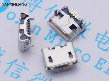 

50pc Micro 5pin USB Jack Ox horn longer needle Needle length 1.25 5P with ox horn 5P Charger Connector mini usb Mobile Tail plug
