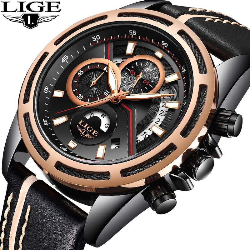 

LIGE Fashion Casual Brand Waterproof Quartz Watch Men Military Stainless Steel Sports Watches Man Clock Relogio Masculino +BOX