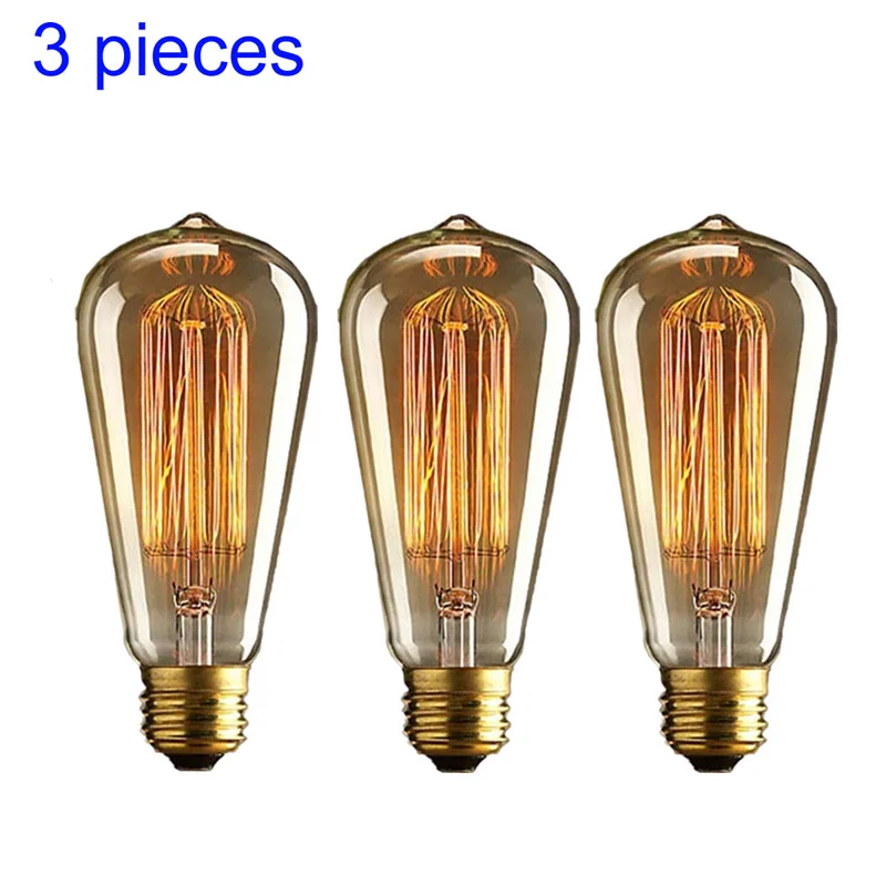 

LightInBox E27 110V/220V Globe Retro Edison Light Bulb For Restaurant Club 3pcs/Lot Vintage ST64 Incandescent Bulb