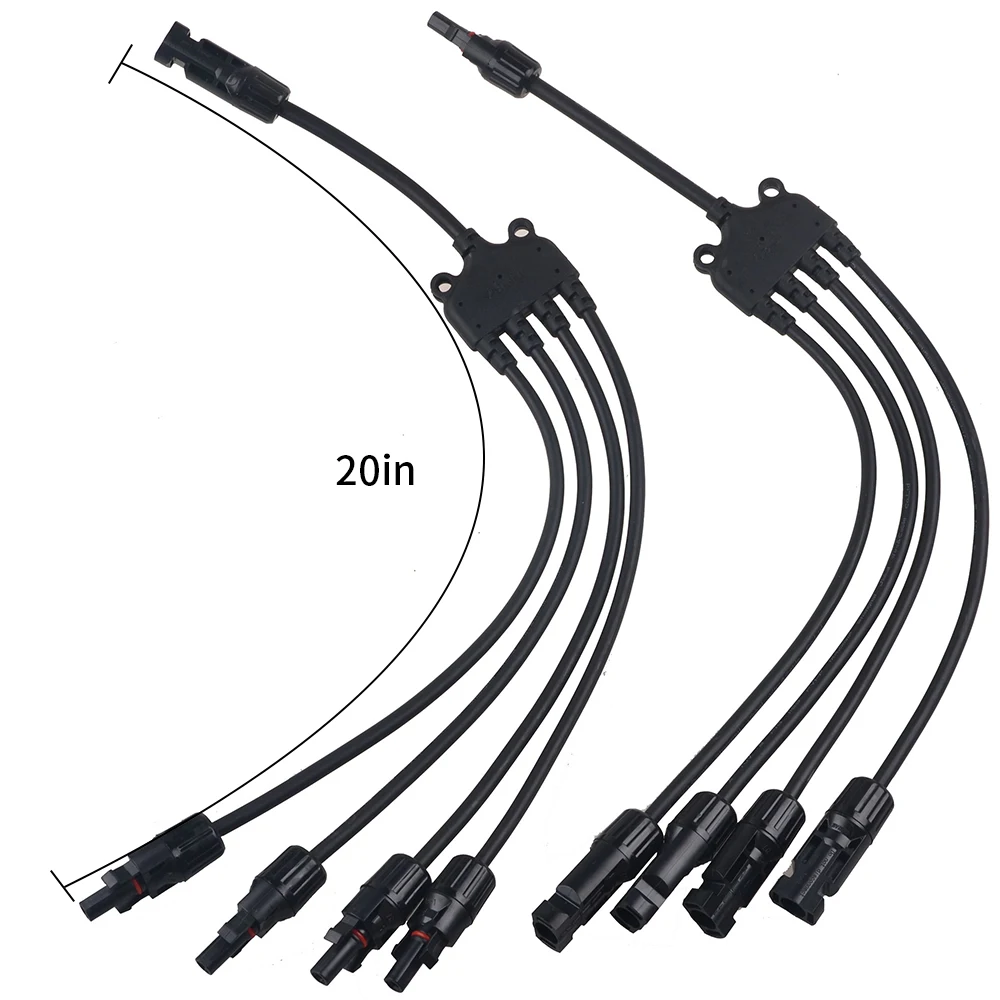 

Pair MC4 Connectors Y Branch 1 to 2 Parallel Adapter Cable Wire Plug Tool Kit for Solar Panel