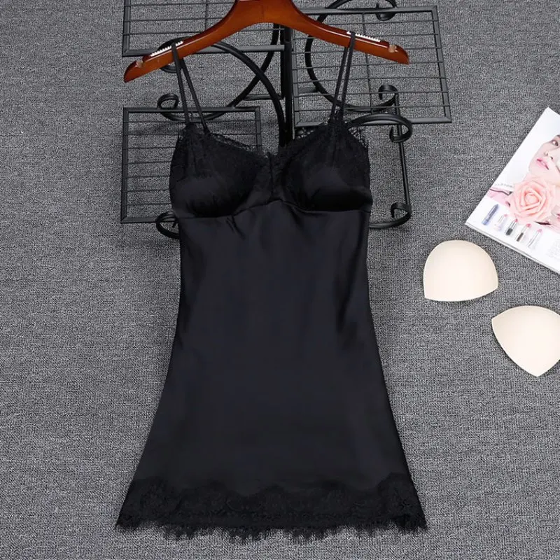 New Woman Night Sleepwear Plus Size Sexy Lace Women Nightgown Ladies Lingerie Dress Soft Silk Lingerie Summer Satin Sleepwear 49 (6)