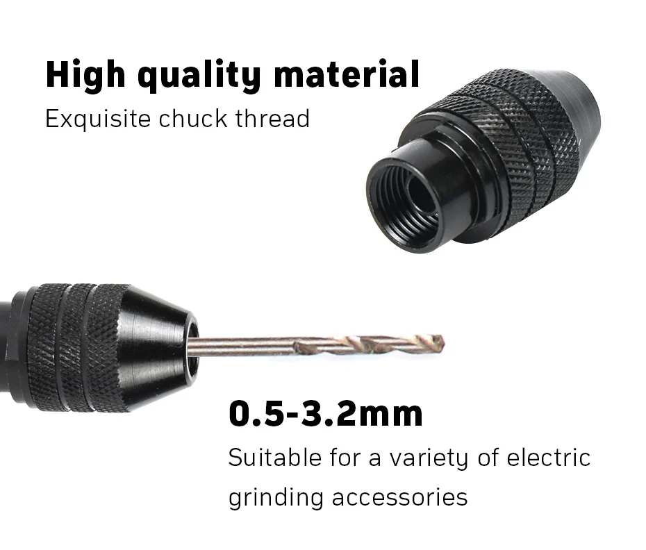 1 шт БЕСКЛЮЧЕВОЙ патрон для дрели для dremel аксессуары 0,5-3,2 мм Мини дрель адаптер для патронов для гибкой высевающий вал