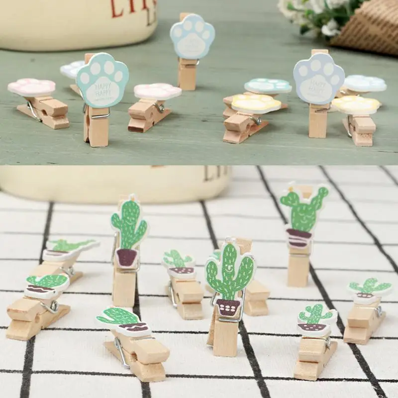 Hot Deals Ins Color Canamo Cuerda Madera Clip Boda Moda Madera