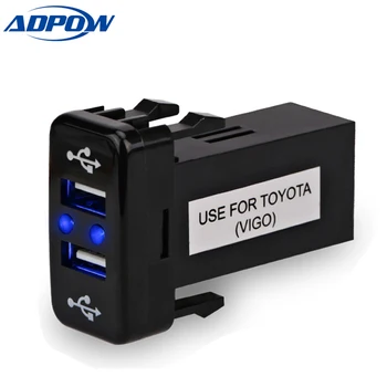 

For Toyota Charger USB Adapter Port Socket Interface Car Cigarette Lighter 2 Port USB Charger Socket For Car For Toyota VIGO