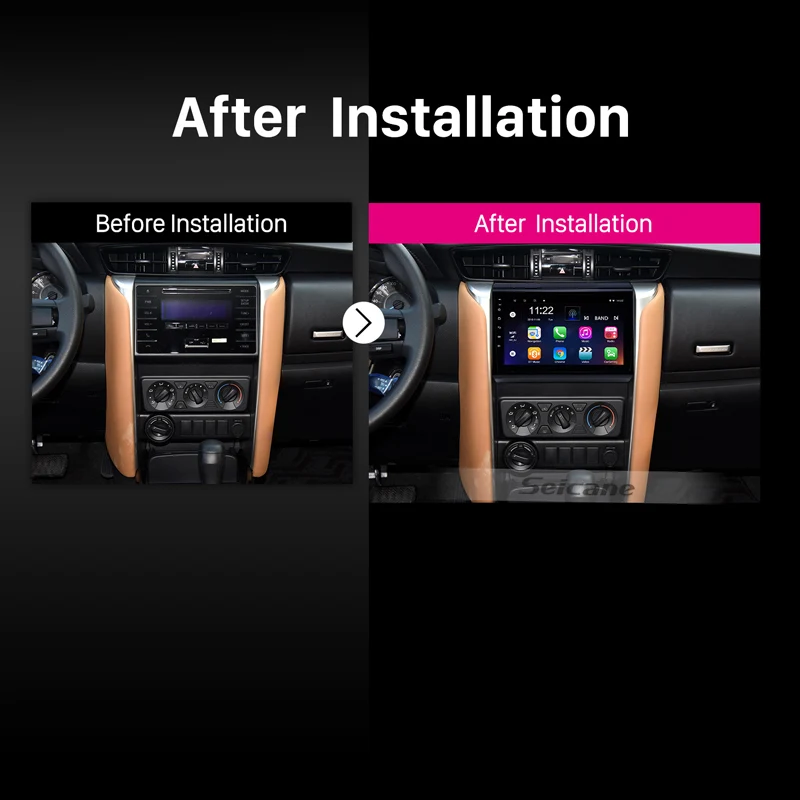 Best Seicane 9 inch HD Touch Screen Radio Android 8.1 GPS Navigation for 2015-2018 TOYOTA FORTUNER/ COVERT Digital TV3G autostereo 5
