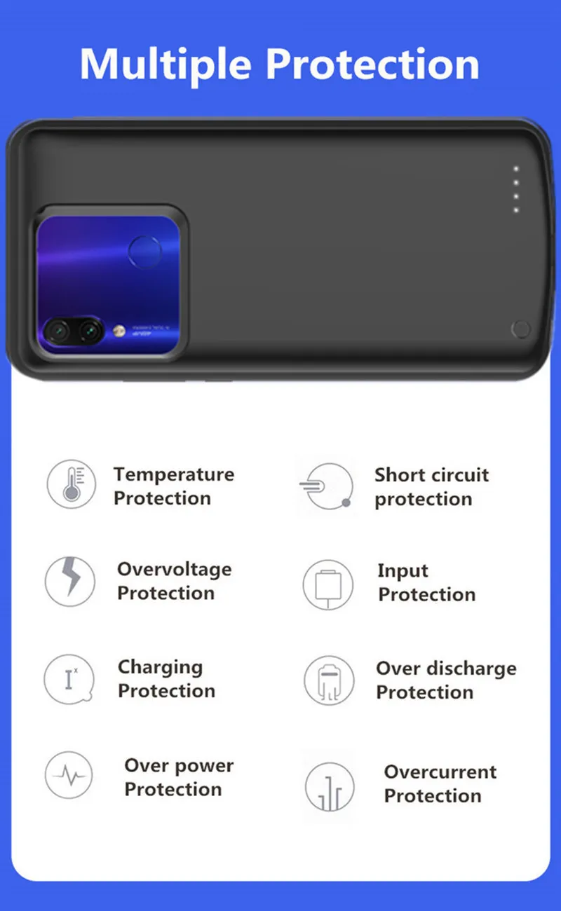 Чехол s для Xiaomi Redmi Note 7 Pro, внешний аккумулятор, чехол для зарядки аккумулятора, 6800 мА/ч, портативное зарядное устройство, чехол s