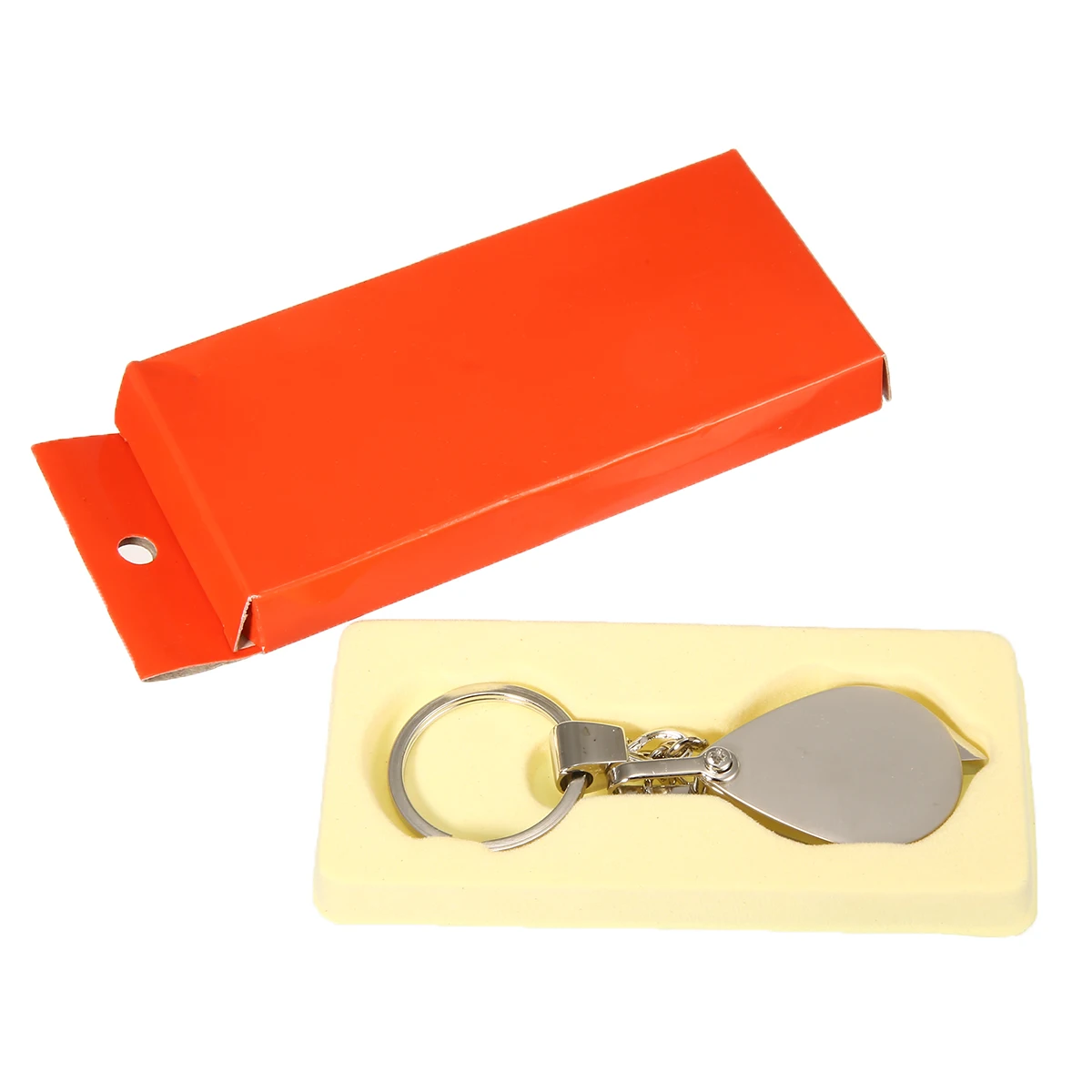 New Folding Magnifying Glass 8X Jewelry Stamp Postcard Magnifier Eyes Glass Loupe Lens Metal Frame with Keychain