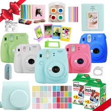 Fujifilm Instax Mini 9 камера+ 40 снимков мини 8 мгновенных белая пленка фотобумага+ PU Сумка для переноски+ альбом+ крупным объективом+ подарочный набор
