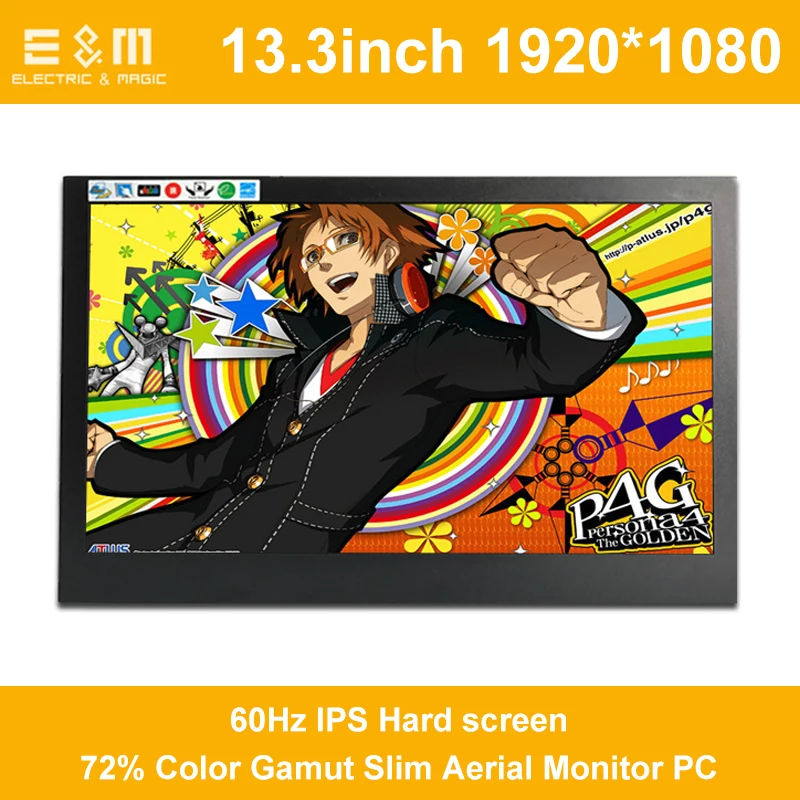 

E&M 13.3 inch 1920*1080 Game Screen Display Speaker IPS Hdmi Raspberry Pi 3 Xb PS4 Slim Aerial Monitor PC