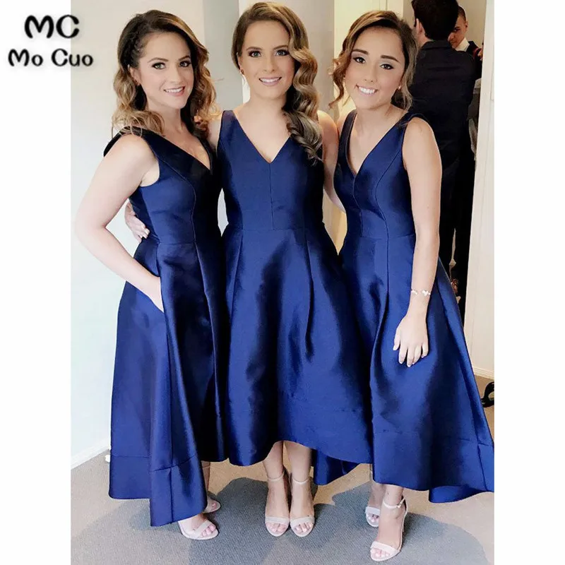 navy blue bridesmaid dresses with pockets