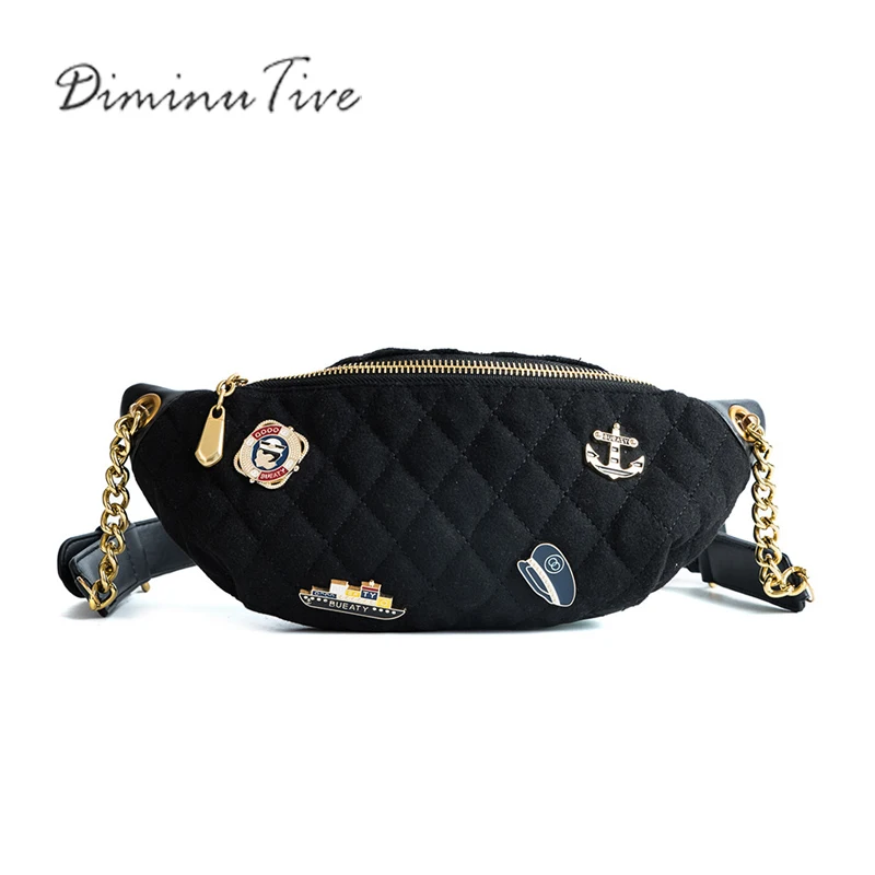 

DIMINUTIVE 2018 New Arrival Lady Fashion Designer Chest Ba Cotton Shoulder Bags Casual Handbag Copy Brand Sling Chain Crossbody