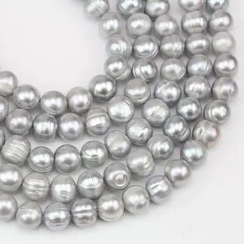 

Unique Pearls jewellery Store,Charming Loose Pearl Jewelry 9-10mm Gray Color Freshwater Pearl,Large Pearl DIY Jewelry