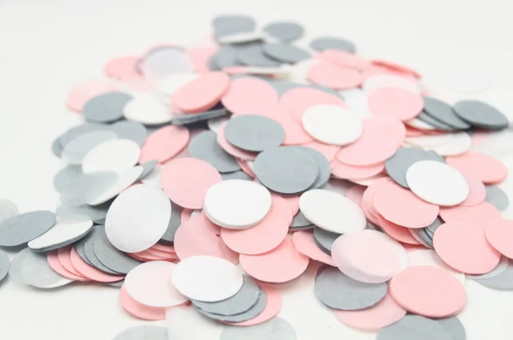 5000 pieces/pack) 1 Inch Mint Pink White& Gold Circle Confetti | Bridal Shower | Wedding Table Decor