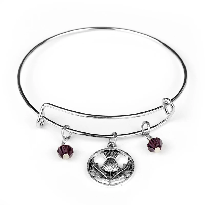

MQCHUN Outlander Bracelets Scottish Thistle Scotland Knot Bracelets Adjustable Charm Bangles Bracelet for Women Girl Xmas Gift-2