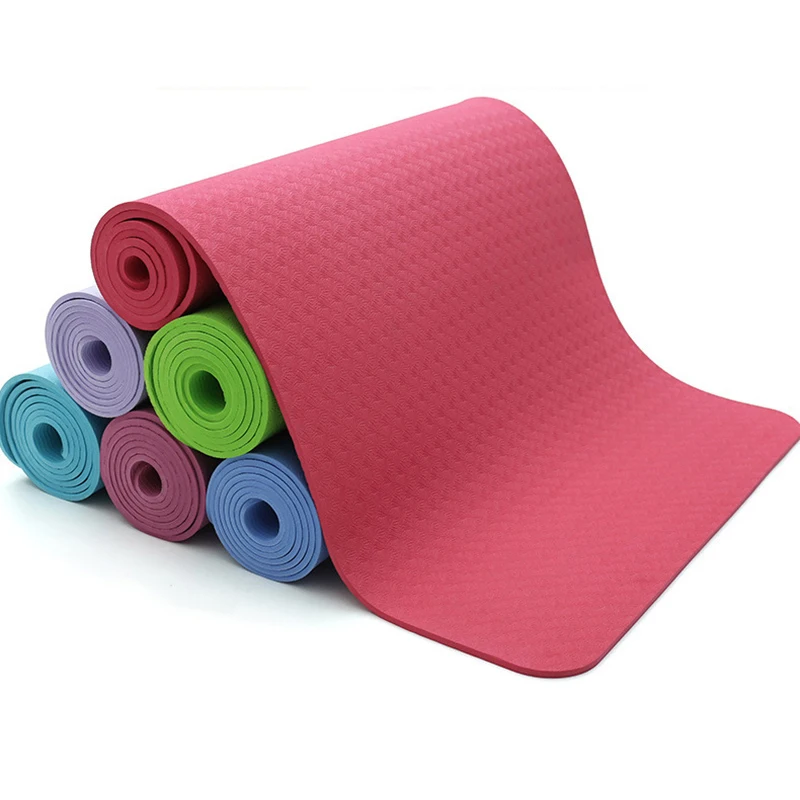 4/6 мм TPE нескользящий Эластичный Коврик для йоги для начинающих экологический коврик для фитнеса и пилатеса 8 цветов коврик для тренажерного зала