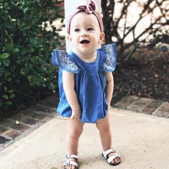 

Baby Clothes Girls Rompers Custome Denim Bebe Toddler Summer Clothes Outerwear Infantil Kids Clothing Newborn Baby Clothing