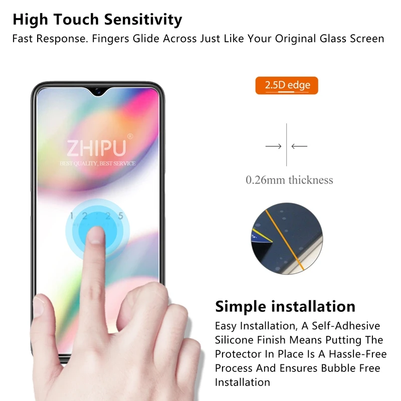 2 шт закаленное стекло для OPPO Reno Z протектор экрана 2.5D 9H Премиум Закаленное