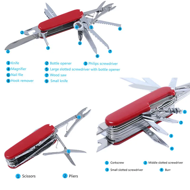 Швейцарский складной армейский нож, мультиинструмент для кемпинга, многофункциональный инструмент для повседневного использования, карманный инструмент для выживания на открытом воздухе
