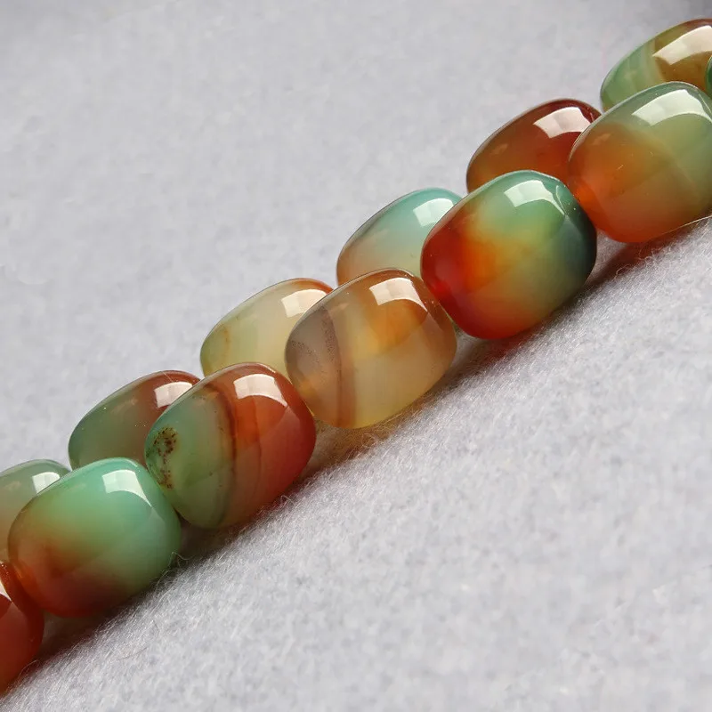 

Full Strand 15.5 Inches Green-red Agat e Barrels Beads Supplies 10*14mm 13*18mm Sizes for DIY Jewelry