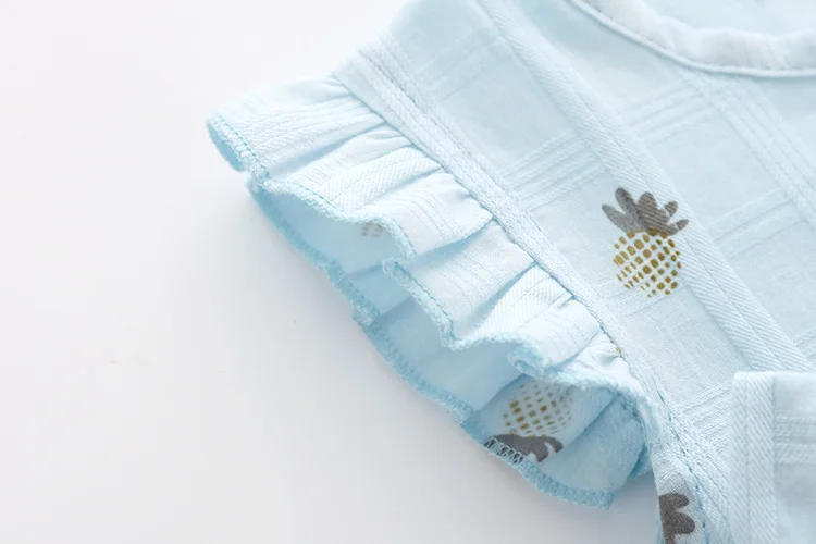 Verão Recém-nascido Bebê Macacão Voar Manga Algodão Crianças Roupas Menina 0-24 Meses Topos 2020 Mãe 15 Cheap Macaquinho