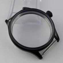 44 мм черный PVD чехол из нержавеющей стали Калибр ETA 6497 6498 move мужской t Мужской чехол для часов