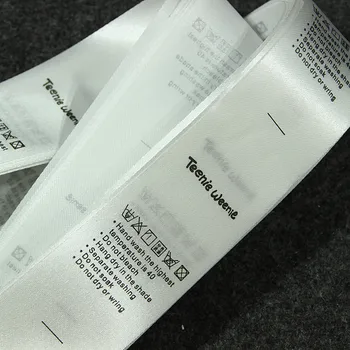 

1000pcs/roll Custom Printed Washing Labels Customized Satin Washable Clothing Labels Brand Name Tags Free Design